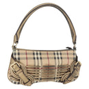 BURBERRY Nova Check Shoulder Bag PVC Beige Gold Auth bs35011-1