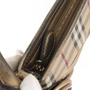 BURBERRY Nova Check Shoulder Bag PVC Beige Gold Auth bs35011-10