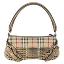 BURBERRY Nova Check Shoulder Bag PVC Beige Gold Auth bs35011-13