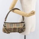BURBERRY Nova Check Shoulder Bag PVC Beige Gold Auth bs35011-22