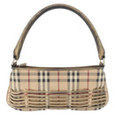 BURBERRY Nova Check Shoulder Bag PVC Beige Gold Auth bs35011-2