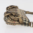 BURBERRY Nova Check Shoulder Bag PVC Beige Gold Auth bs35011-3