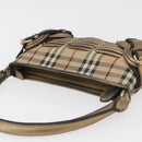 BURBERRY Nova Check Shoulder Bag PVC Beige Gold Auth bs35011-6