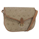 Christian Dior Honeycomb Canvas Shoulder Bag PVC Beige Gold Auth bs35012-1