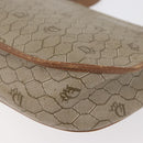 Christian Dior Honeycomb Canvas Shoulder Bag PVC Beige Gold Auth bs35012-16