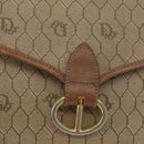 Christian Dior Honeycomb Canvas Shoulder Bag PVC Beige Gold Auth bs35012-17
