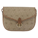 Christian Dior Honeycomb Canvas Shoulder Bag PVC Beige Gold Auth bs35012-13