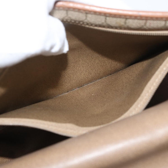 Christian Dior Honeycomb Canvas Shoulder Bag PVC Beige Gold Auth bs35012