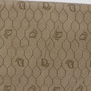 Christian Dior Honeycomb Canvas Shoulder Bag PVC Beige Gold Auth bs35012-3