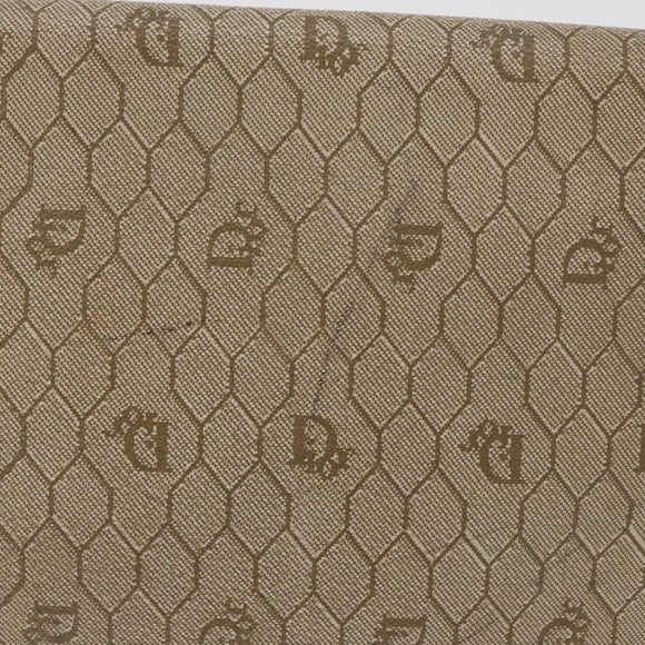 Christian Dior Honeycomb Canvas Shoulder Bag PVC Beige Gold Auth bs35012
