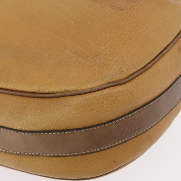 LOEWE Anagram Purse Shoulder Bag Leather Yellow Gold Auth bs35017