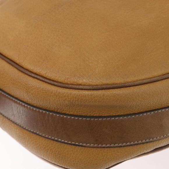 LOEWE Anagram Purse Shoulder Bag Leather Yellow Gold Auth bs35017