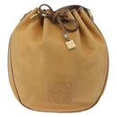 LOEWE Anagram Purse Shoulder Bag Leather Yellow Gold Auth bs35017-13