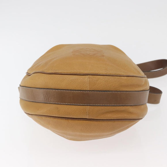 LOEWE Anagram Purse Shoulder Bag Leather Yellow Gold Auth bs35017