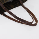 FENDI Zucca Canvas Tote Bag Black Brown Auth bs35018-10