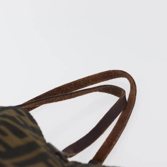 FENDI Zucca Canvas Tote Bag Black Brown Auth bs35018