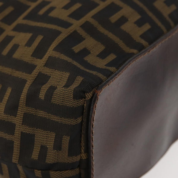 FENDI Zucca Canvas Tote Bag Black Brown Auth bs35018