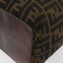 FENDI Zucca Canvas Tote Bag Black Brown Auth bs35018-16
