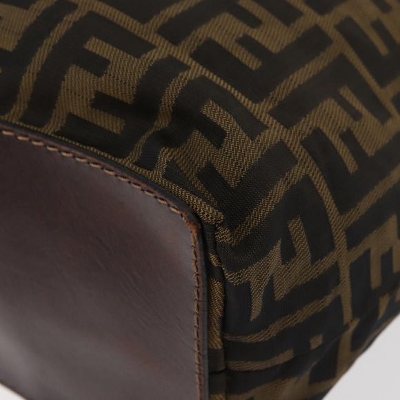 FENDI Zucca Canvas Tote Bag Black Brown Auth bs35018