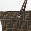 FENDI Zucca Canvas Tote Bag Black Brown Auth bs35018-3