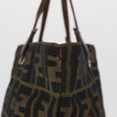 FENDI Zucca Canvas Tote Bag Black Brown Auth bs35018-7