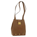 Salvatore Ferragamo Tote Bag Leather Brown Gold Auth bs35019-1