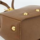 Salvatore Ferragamo Tote Bag Leather Brown Gold Auth bs35019-11