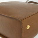 Salvatore Ferragamo Tote Bag Leather Brown Gold Auth bs35019-12