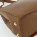Salvatore Ferragamo Tote Bag Leather Brown Gold Auth bs35019-13