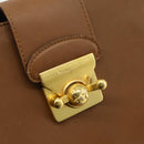 Salvatore Ferragamo Tote Bag Leather Brown Gold Auth bs35019-14
