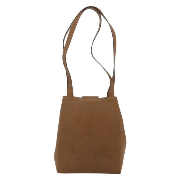 Salvatore Ferragamo Tote Bag Leather Brown Gold Auth bs35019