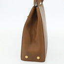 Salvatore Ferragamo Tote Bag Leather Brown Gold Auth bs35019-5