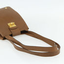 Salvatore Ferragamo Tote Bag Leather Brown Gold Auth bs35019-7