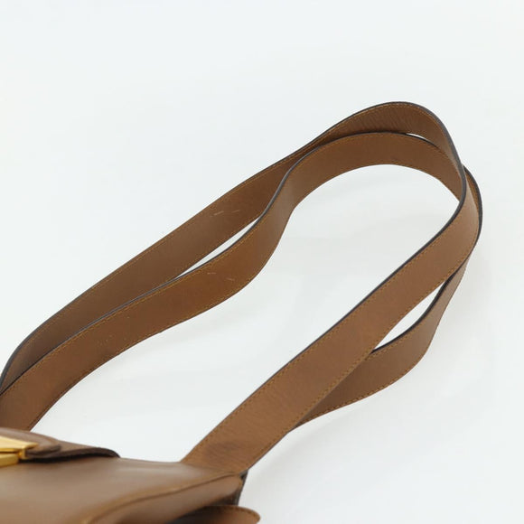 Salvatore Ferragamo Tote Bag Leather Brown Gold Auth bs35019