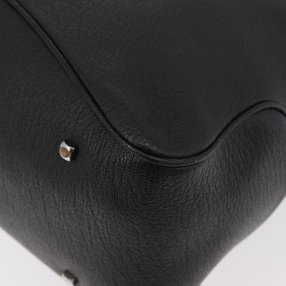 Salvatore Ferragamo Vala Tote Bag Leather Black Silver Auth bs35020