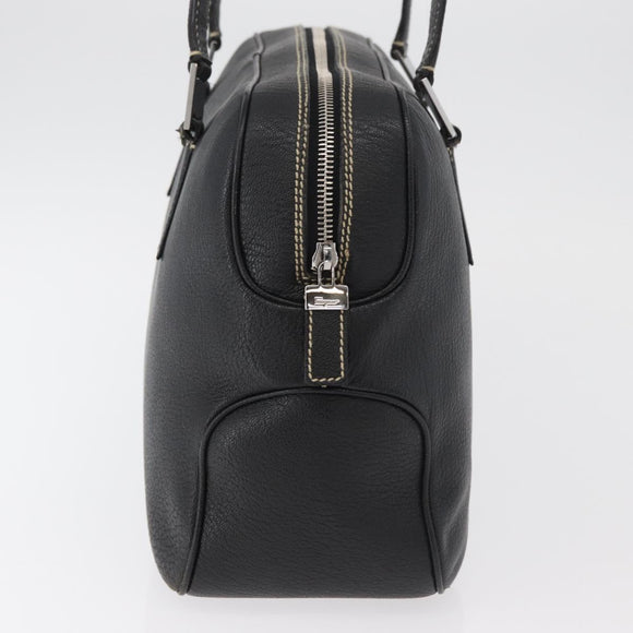 Salvatore Ferragamo Vala Tote Bag Leather Black Silver Auth bs35020