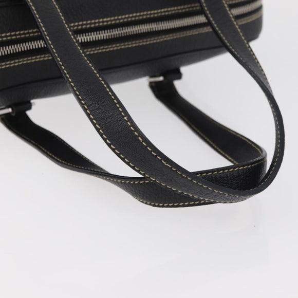 Salvatore Ferragamo Vala Tote Bag Leather Black Silver Auth bs35020