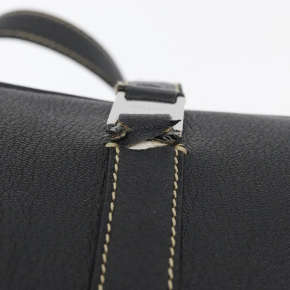 Salvatore Ferragamo Vala Tote Bag Leather Black Silver Auth bs35020