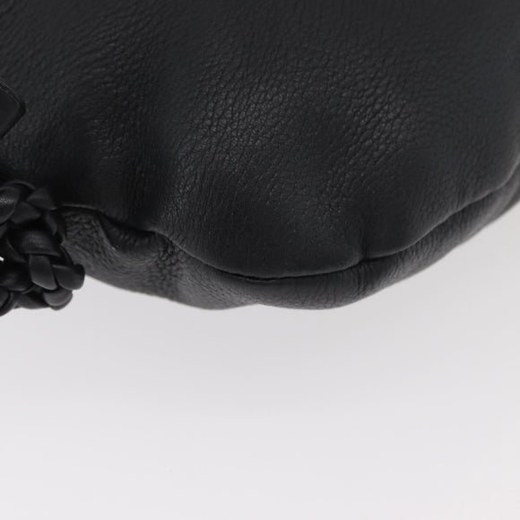 GUCCI Shoulder Bag Leather Black Silver 268244 Auth bs35022