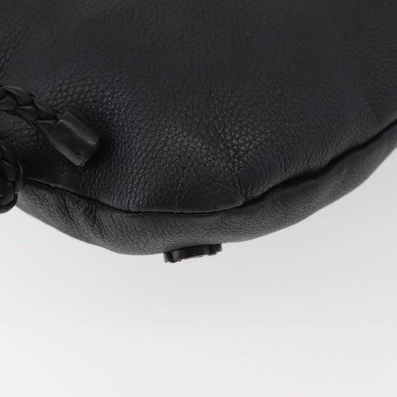 GUCCI Shoulder Bag Leather Black Silver 268244 Auth bs35022