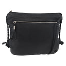 GUCCI Shoulder Bag Leather Black Silver 268244 Auth bs35022-1