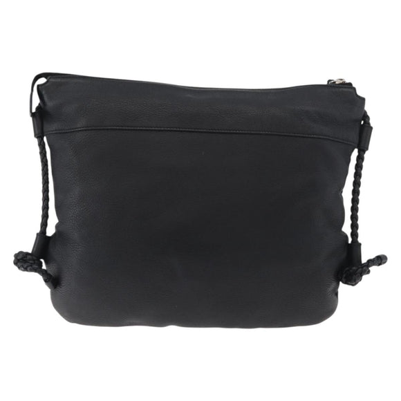 GUCCI Shoulder Bag Leather Black Silver 268244 Auth bs35022