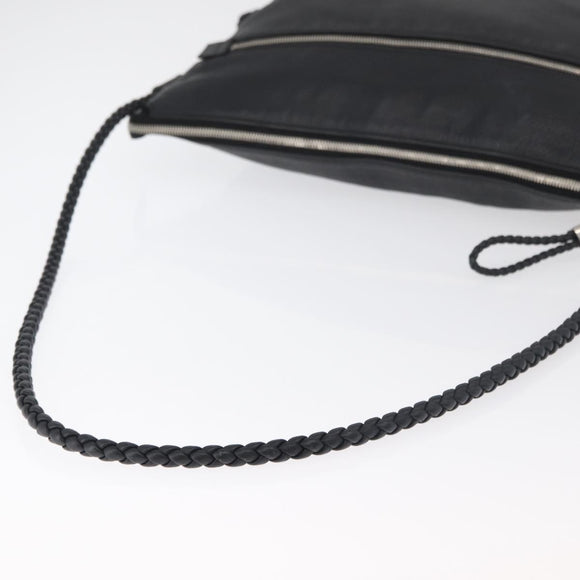 GUCCI Shoulder Bag Leather Black Silver 268244 Auth bs35022