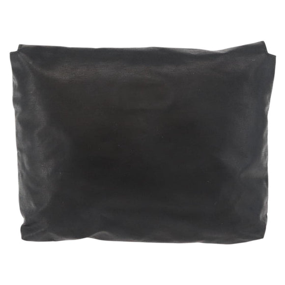 CHANEL Pouch Coated Canvas Black Gold CC Auth bs35024