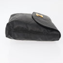 CHANEL Pouch Coated Canvas Black Gold CC Auth bs35024-3