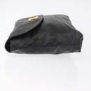 CHANEL Pouch Coated Canvas Black Gold CC Auth bs35024-4