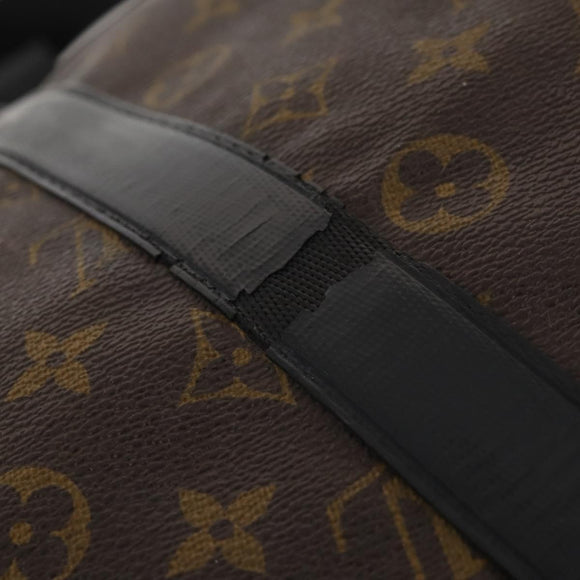 LOUIS VUITTON Monogram Macassar Keepall Bandouliere 55 Bag M56714 Auth bs35027