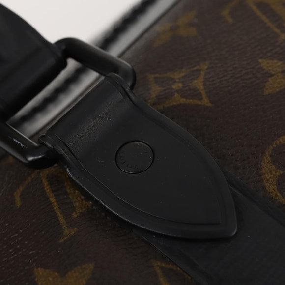 LOUIS VUITTON Monogram Macassar Keepall Bandouliere 55 Bag M56714 Auth bs35027