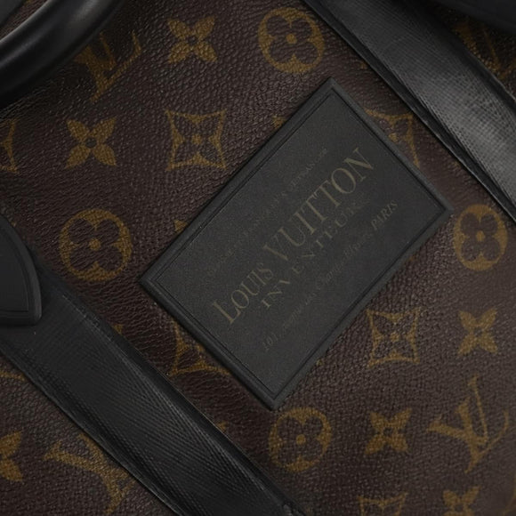 LOUIS VUITTON Monogram Macassar Keepall Bandouliere 55 Bag M56714 Auth bs35027