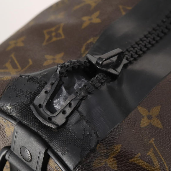 LOUIS VUITTON Monogram Macassar Keepall Bandouliere 55 Bag M56714 Auth bs35027